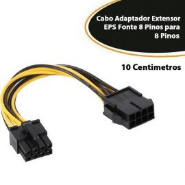 Cabo Adaptador Extensor EPS Fonte 8 Pinos para 8 Pinos Atx 10cm - Empire