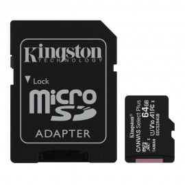 CARTAO DE MEMORIA KINGSTON 64GB    CANVAS SELECT PLUS SD MICRO C/1 ADAPT